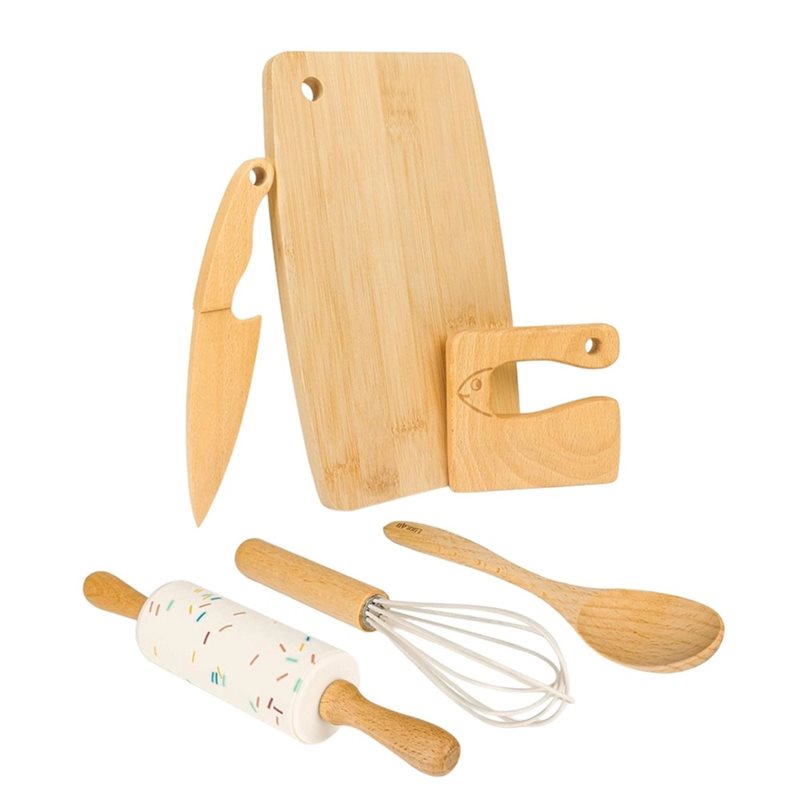 Kitchen Kids Baking Set - SHGO-Wooden Kids Knife And Toddler Baking