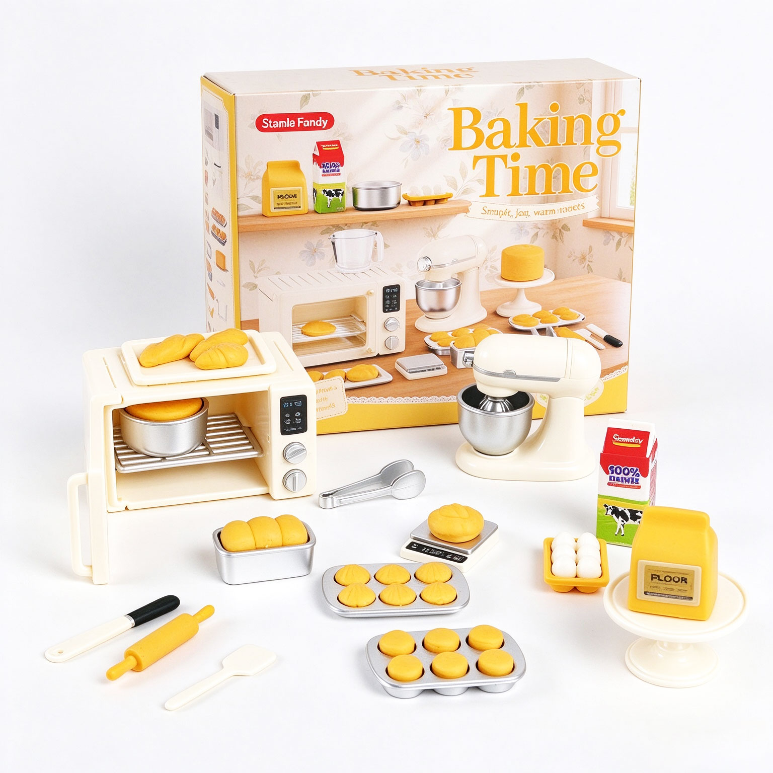 Baking Kitchen Set - Mini Baking Pretend Play Set, Dollhouse