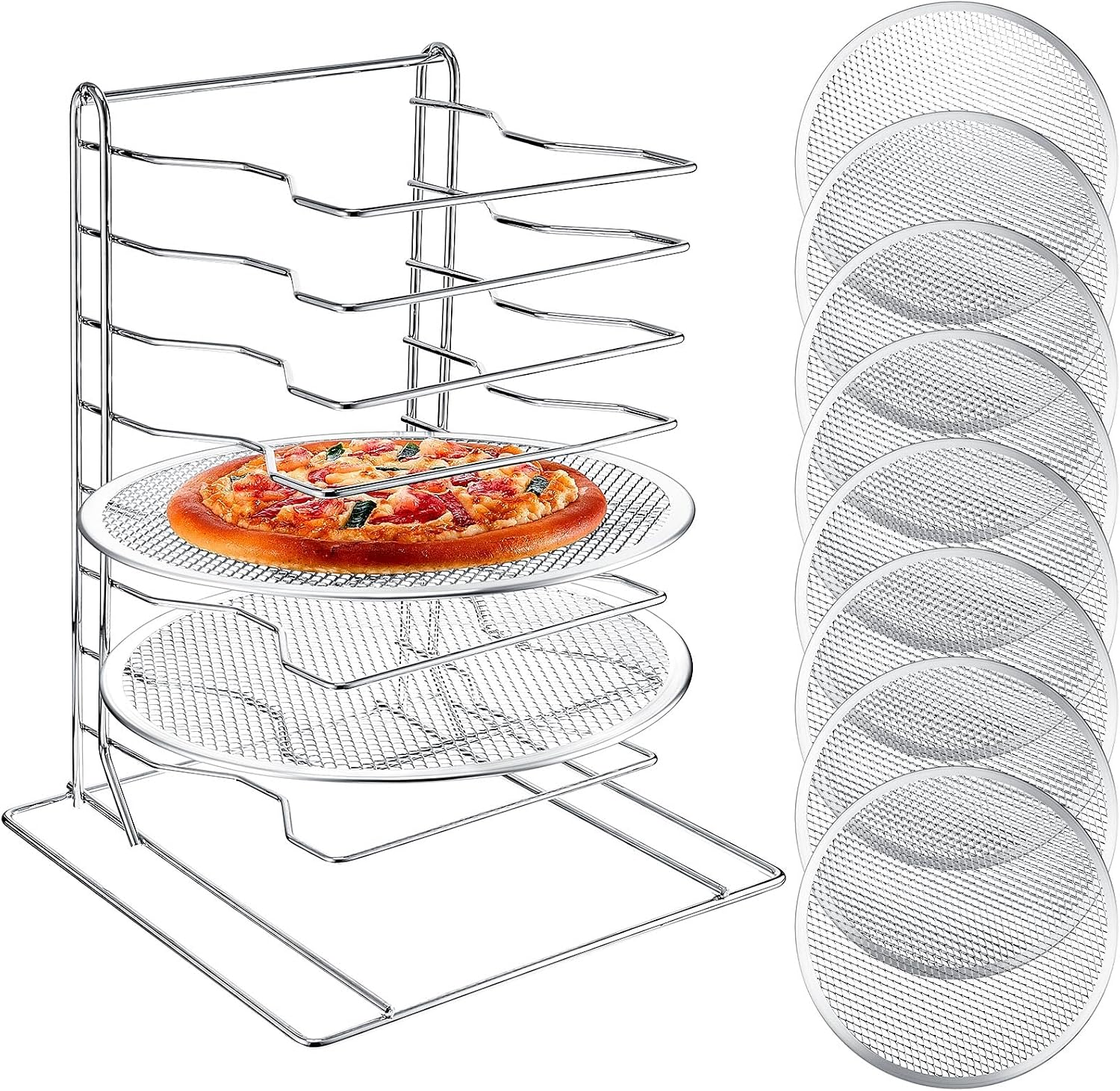 Pizza Rack 8 Tiered Stand With - Baking Kitchen Set review and price