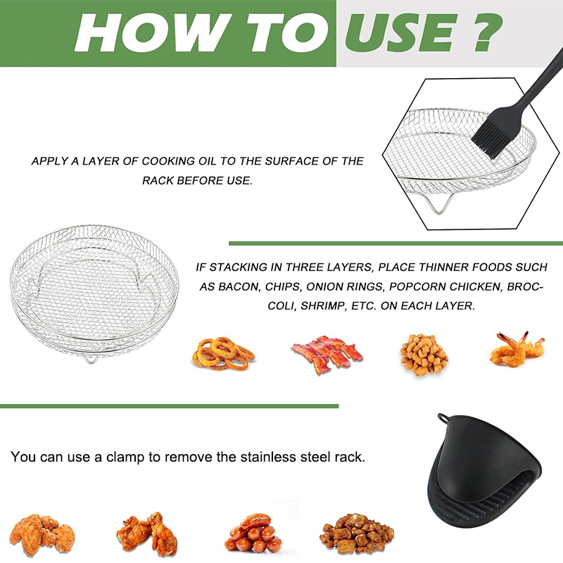 3-layers Air Fryer Rack Stacka - Kitchen Baking Rack review and price