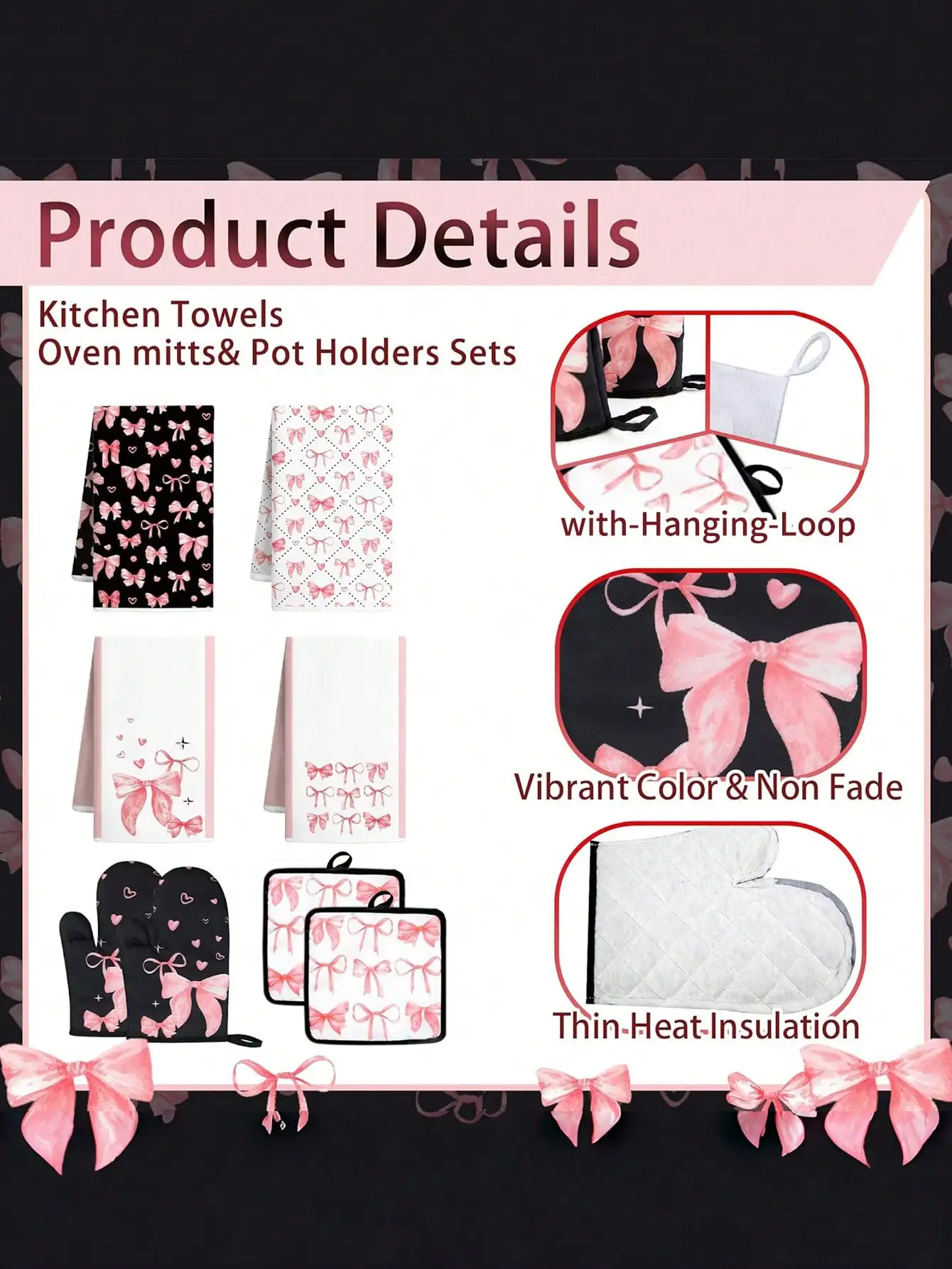 10PCS Pink Bow Kitchen Accesso - Baking Kitchen Set review and price