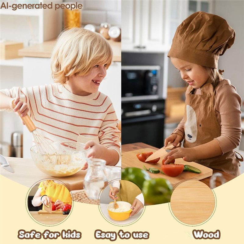 ABUG-Wooden Kids Knife And Tod - Kitchen Kids Baking Set review and price