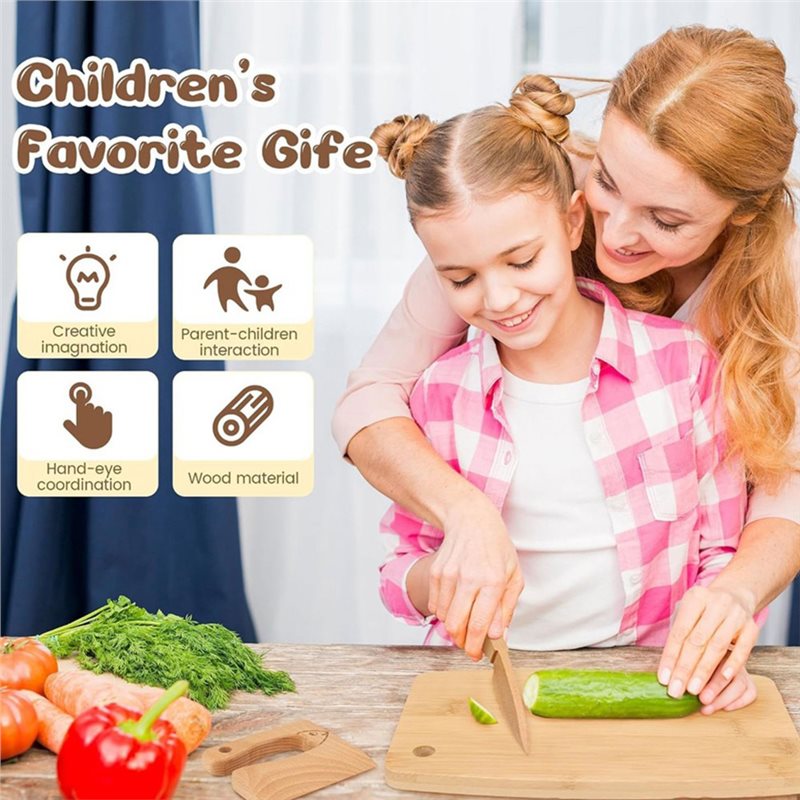 ABUG-Wooden Kids Knife And Tod - Kitchen Kids Baking Set review and price